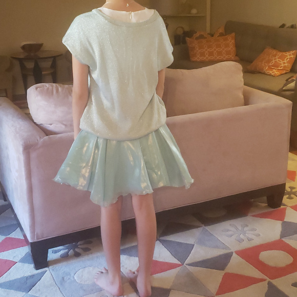 VALMAX Metallic Teal Blouson Dress (NWOT) - Picture 6 of 8